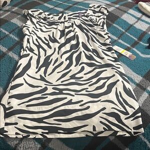 Couture by Kimora Black & White Zebra Print Top